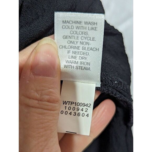 J. Jill Women's Black Long Sleeve Rayon Drop Waist Pleated Mini Shift Dress XLP - Picture 6 of 6